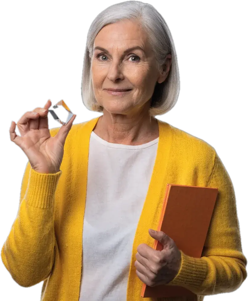Parent smiling at a tutor match on her phone