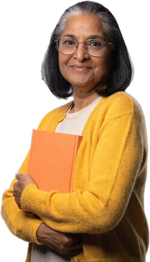 Parent smiling at a tutor match on her phone