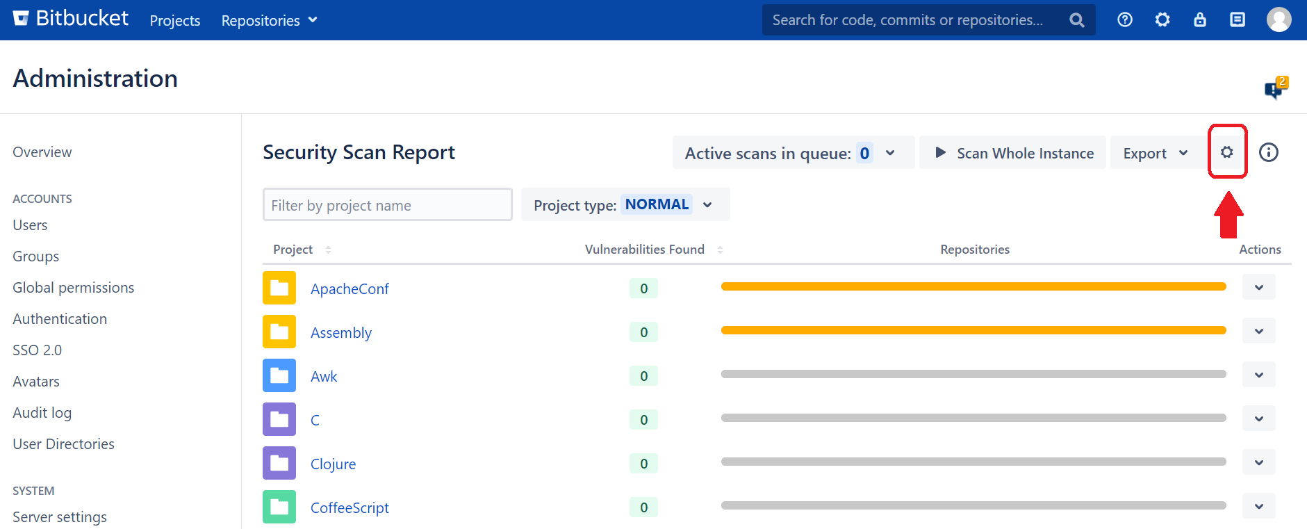 Modify Rules Icon for Bitbucket Secret Scanning 