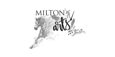 Milton Arts logo with stylized brushstroke and musical notes.