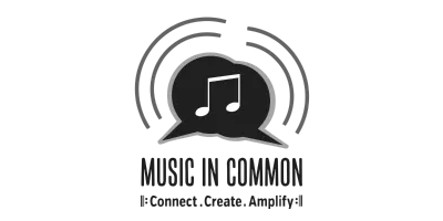Music in Common logo featuring a speech bubble with a musical note inside.
