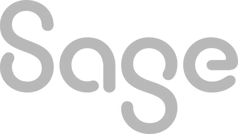 The word 'Sage' in a modern, grey stylized font.
