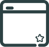 Browser window icon with a star symbol in the lower right corner.