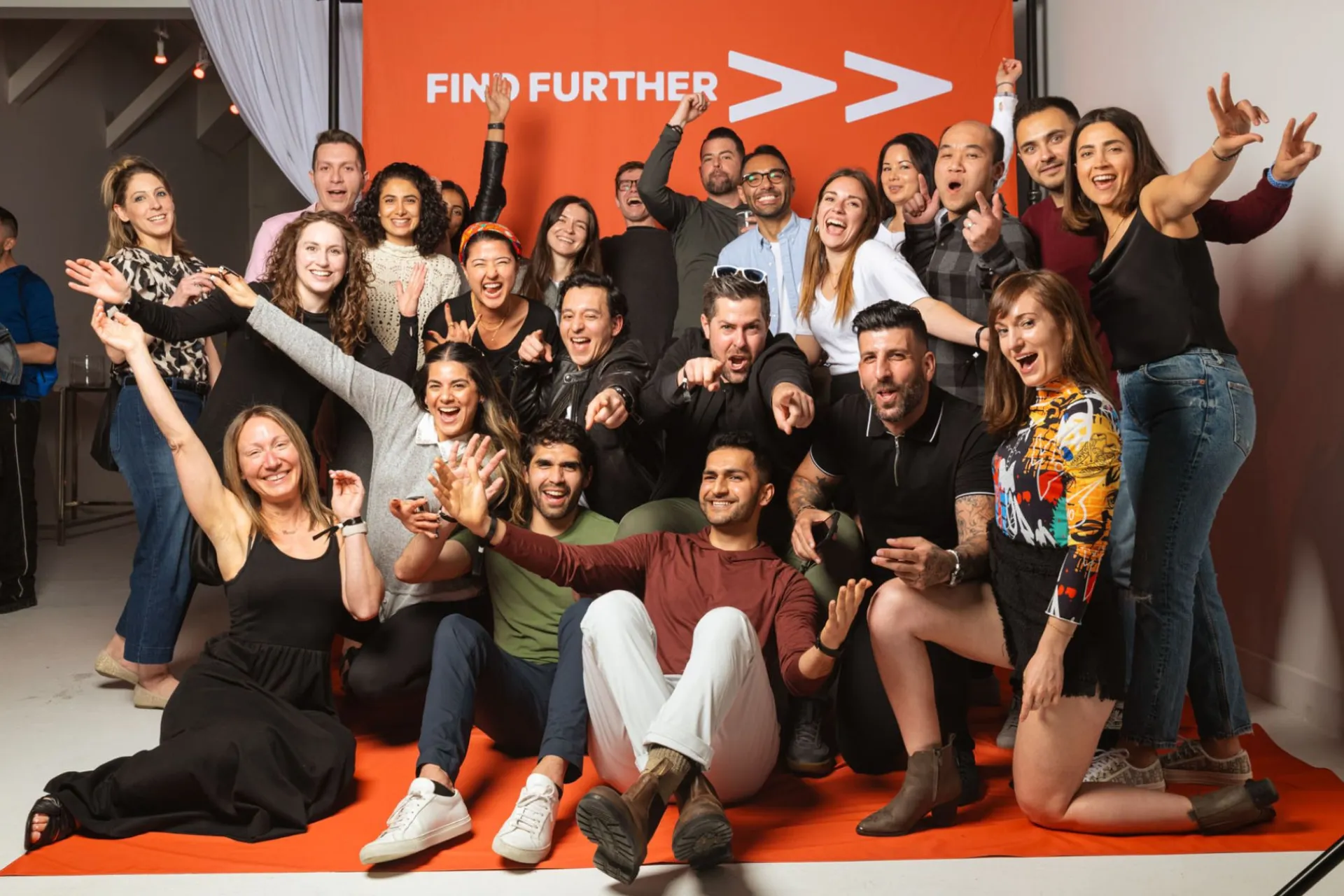 Group of teammates at a company event
