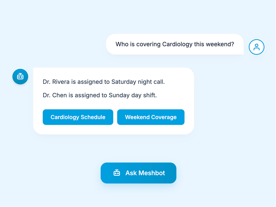 Mesh AI MeshBot assistant chat