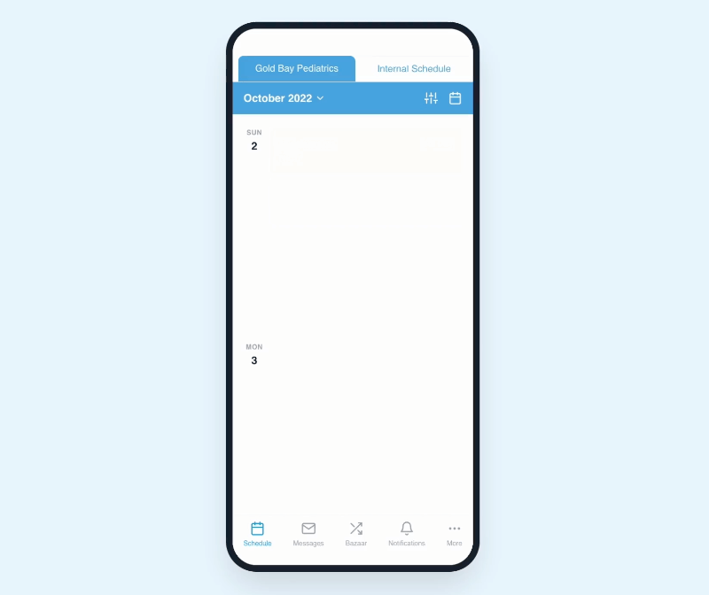 The Mesh AI mobile schedule and shift editing screens