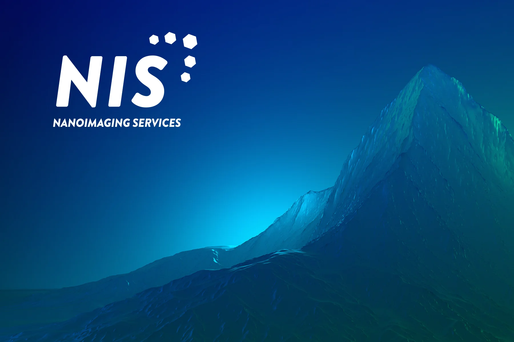 Artistic rendering of mountain & NanoImaging Services logo