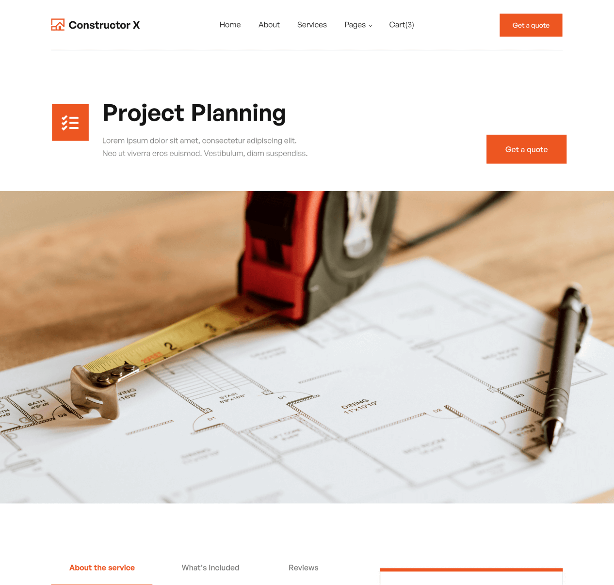 Constructor X - Services Single page - Construction Webflow Template