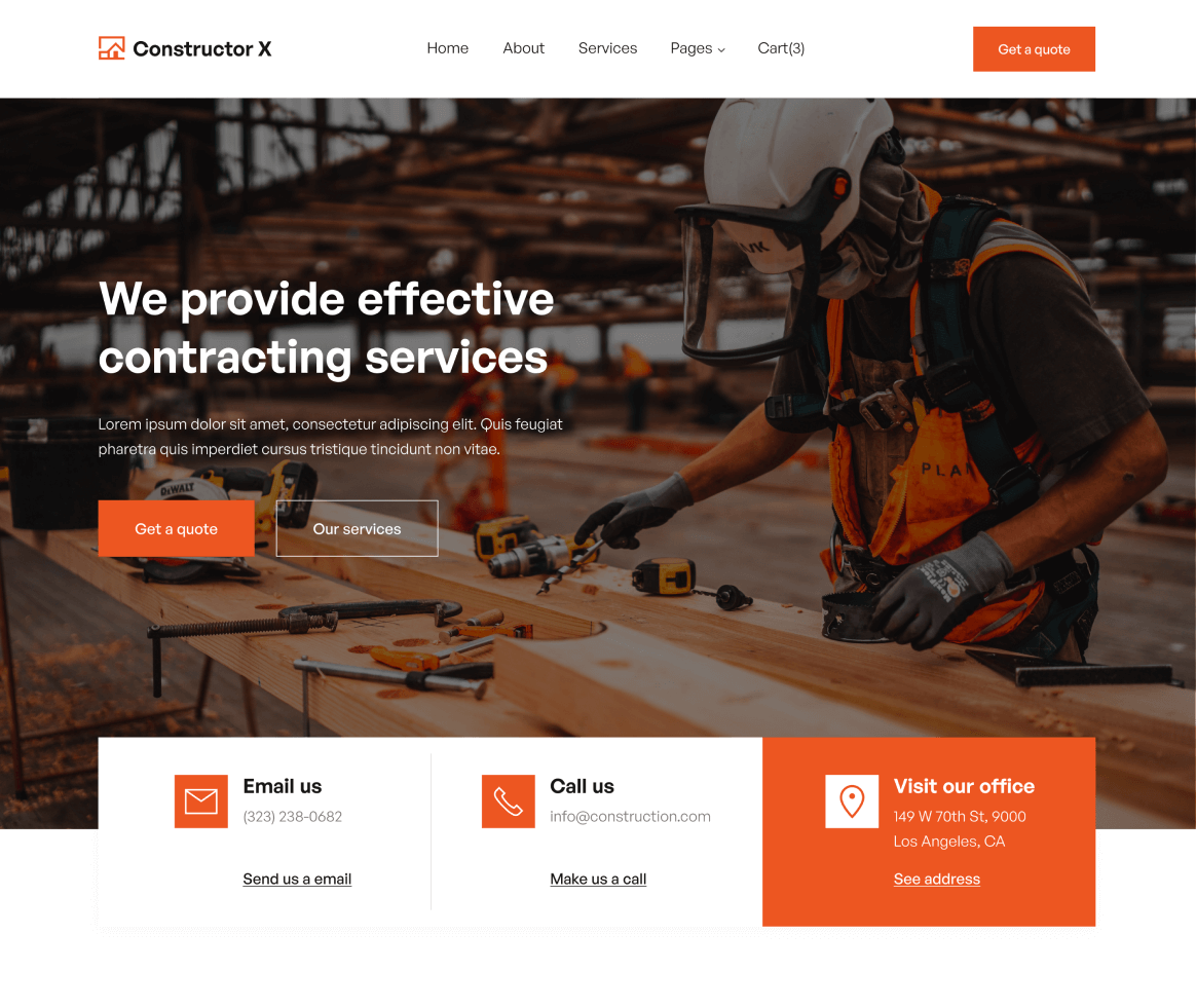 Constructor X - Home page - Construction Webflow Template