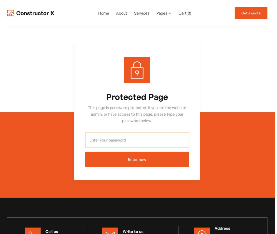 Constructor X - Password Protected page - Construction Webflow Template