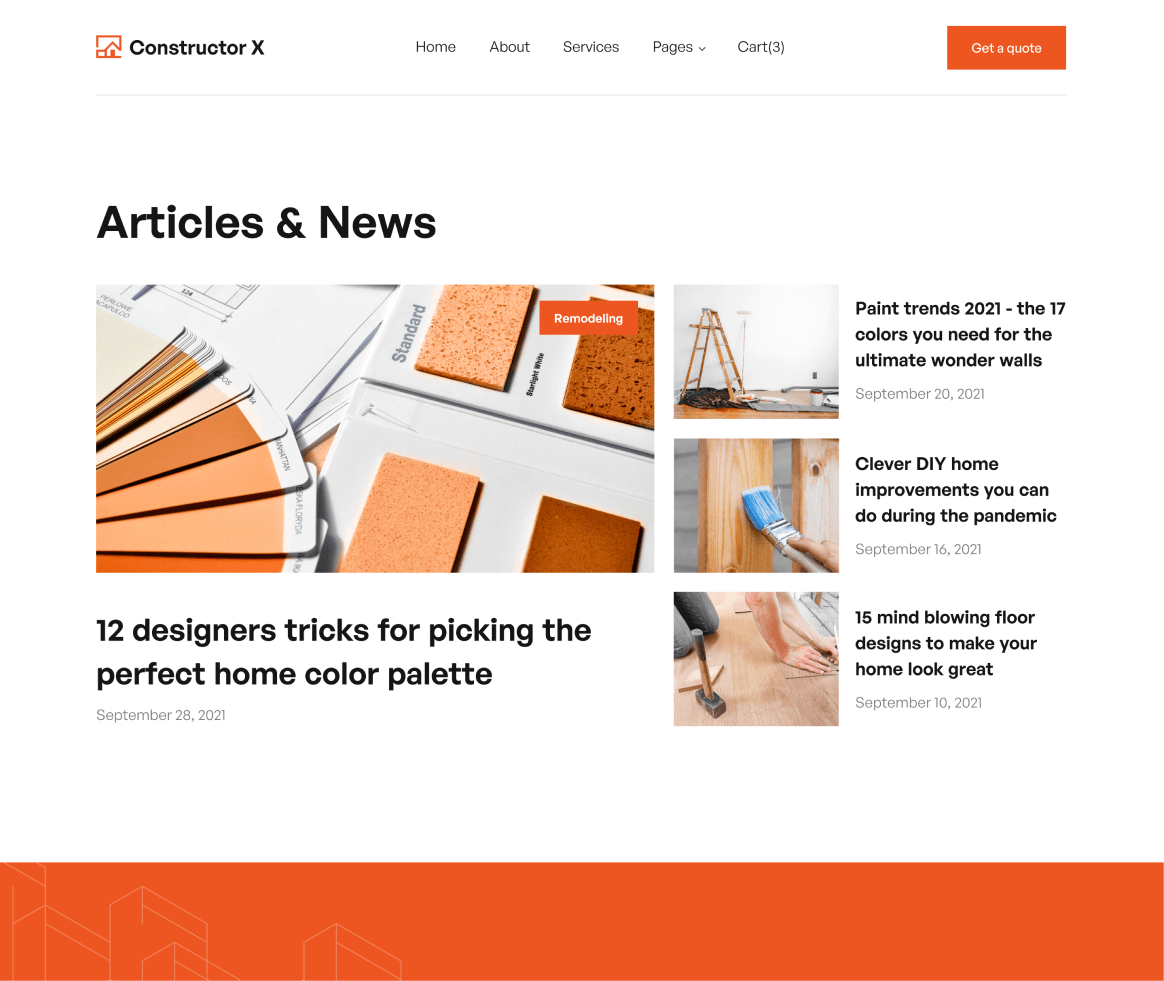 Constructor X - Blog page - Construction Webflow Template