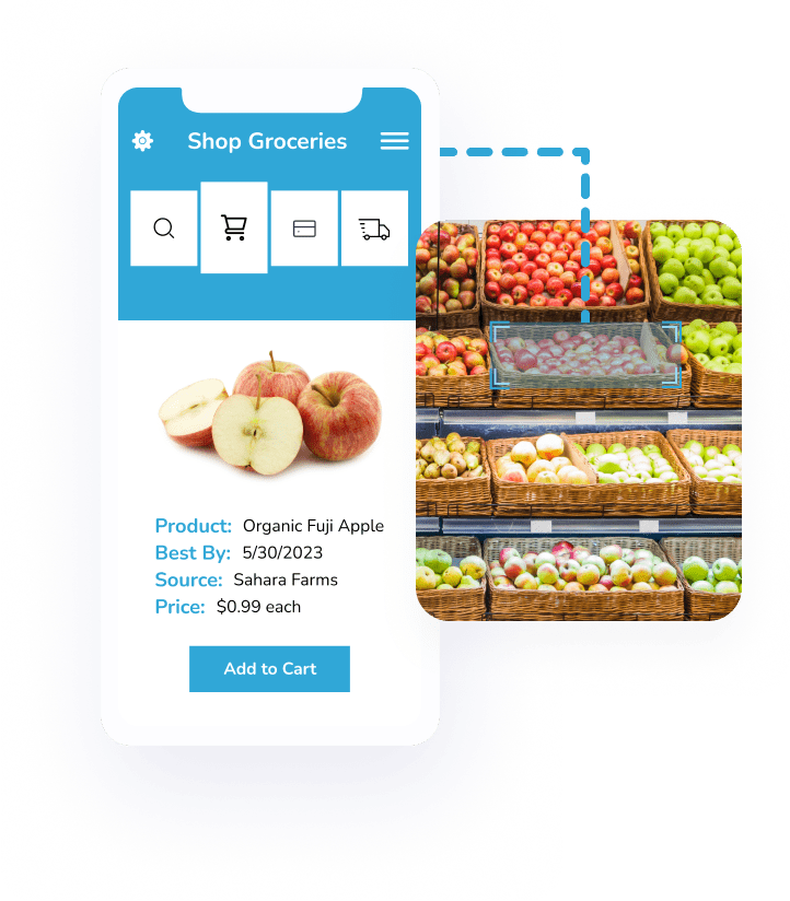 Mobile design of the Shop Groceries screen.