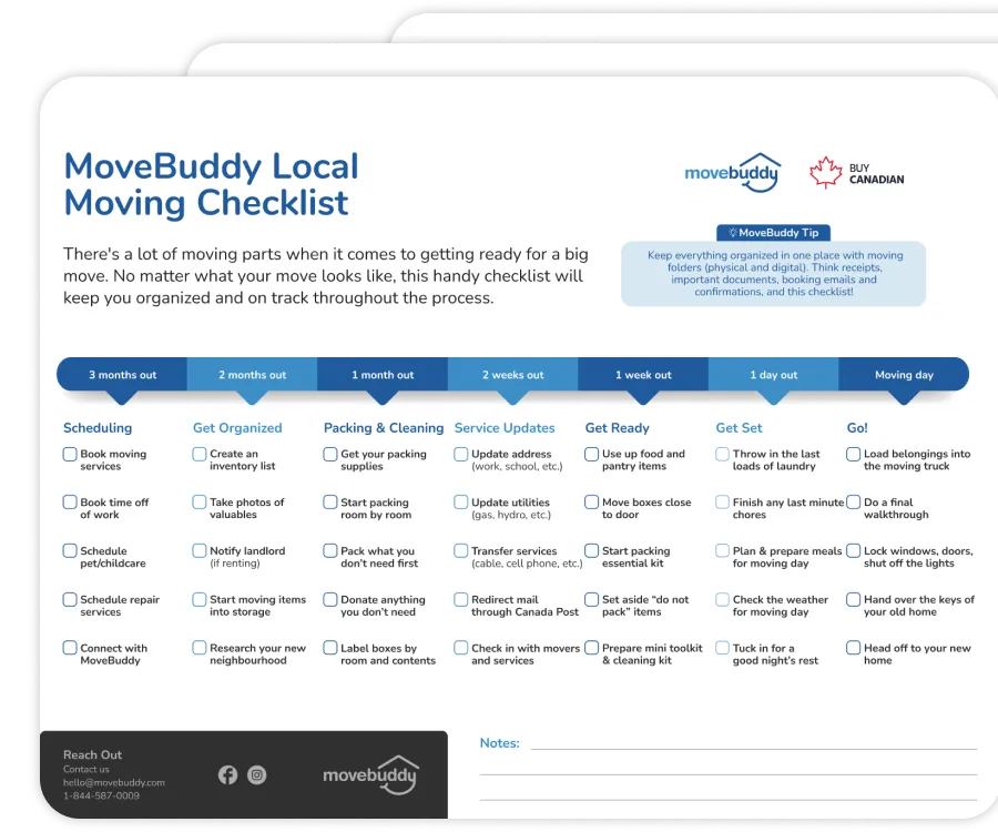 An image of the local moving checklist.