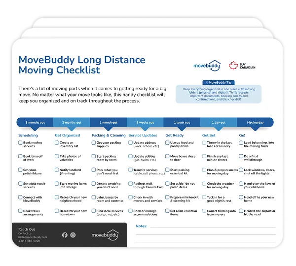An image of the long distance moving checklist.