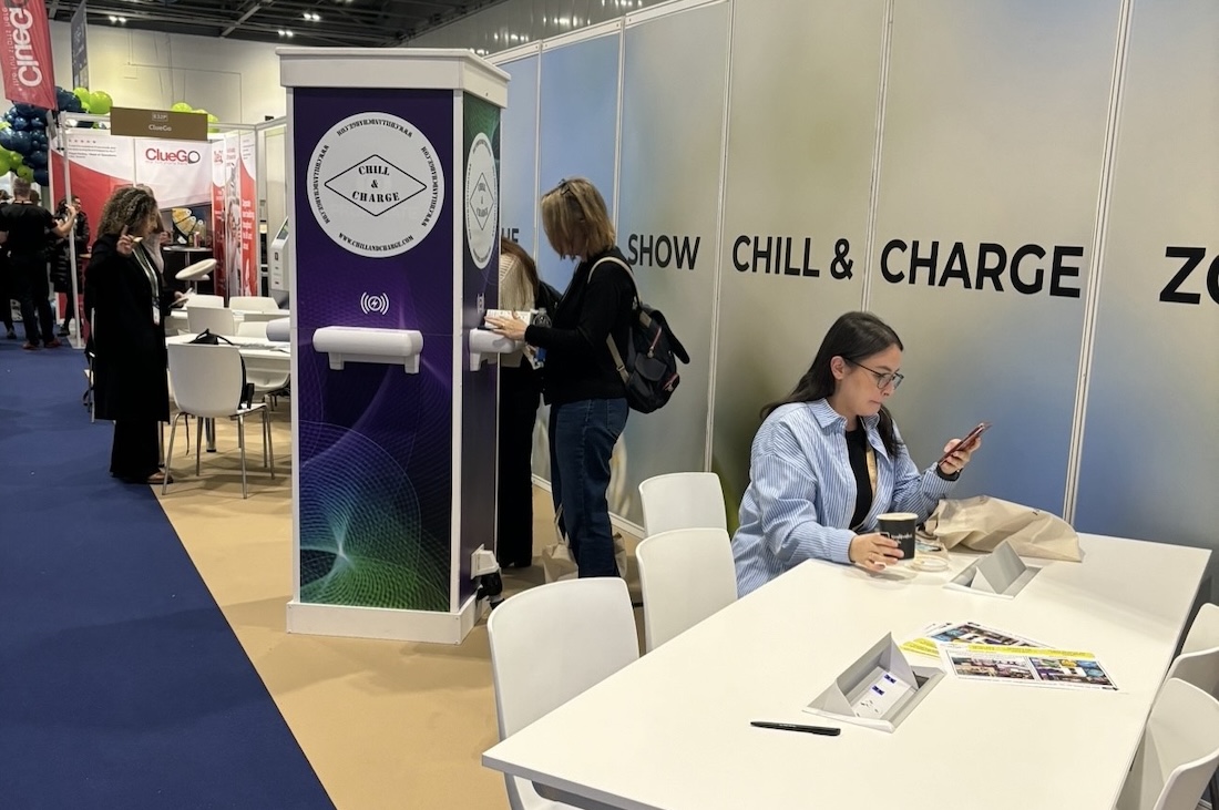 Event attendees sitting and socialising during a long-duration live event.