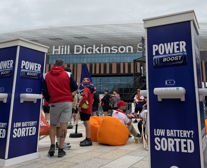 Boost Energy Brand Activation at Hill Dickinson Stadium