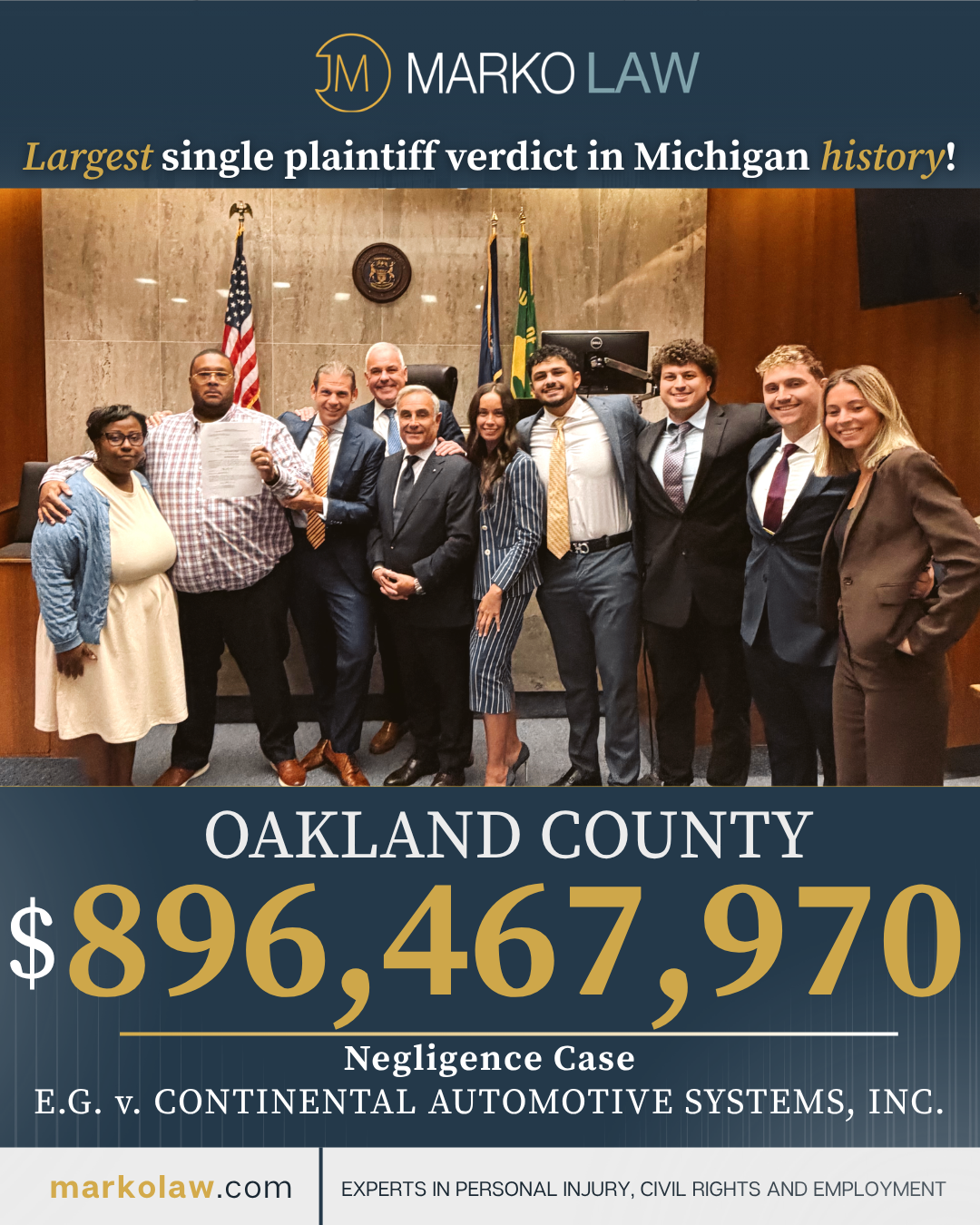 Marko team and clients stand united for the record breaking verdict 
