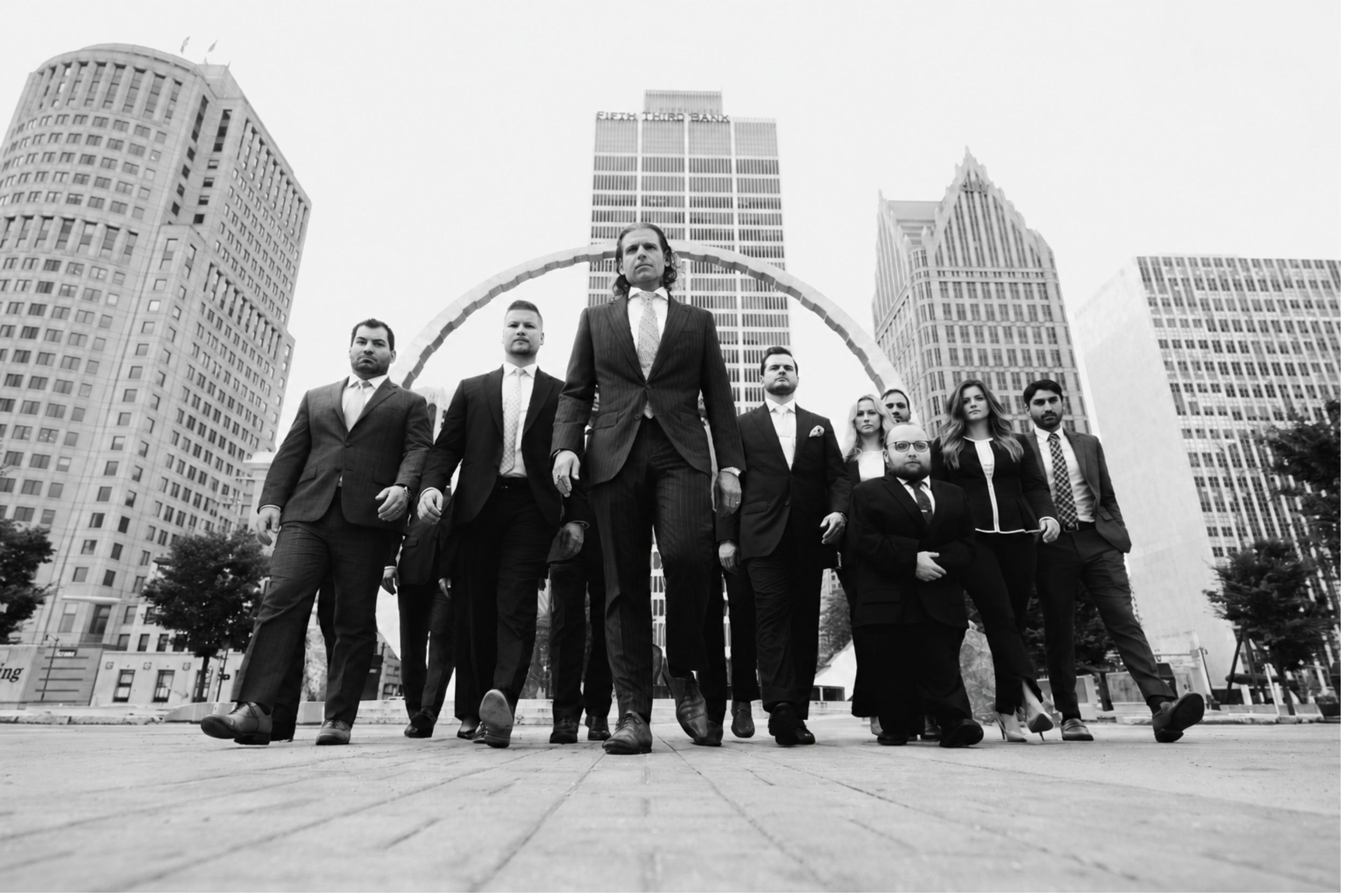 Marko Law 2026 legal team walking downtown Detroit Mi