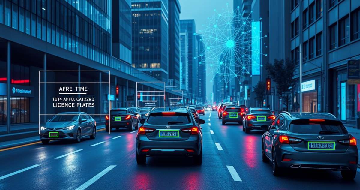 illustation license plate detection futuristic