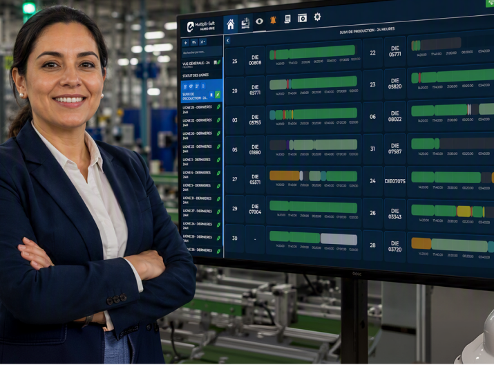 Responsable de production utilisant Hubserve
