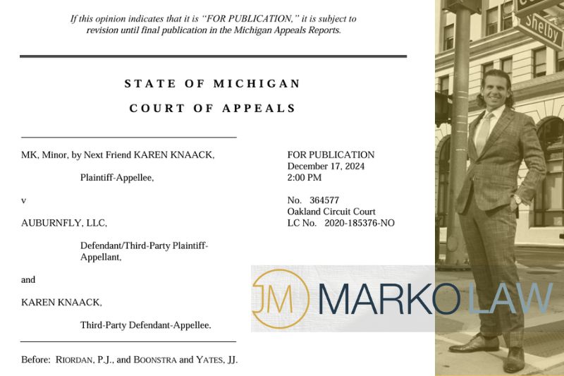 New Michigan Court of Appeals Decision: Major Win in Knaack v. Auburnfly