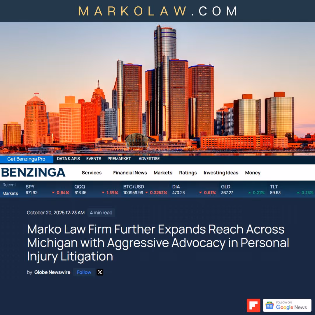 Marko Law Firm Further Expands Reach Across Michigan with Aggressive Advocacy in Personal Injury Litigation
