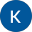 White letter K in a blue circle