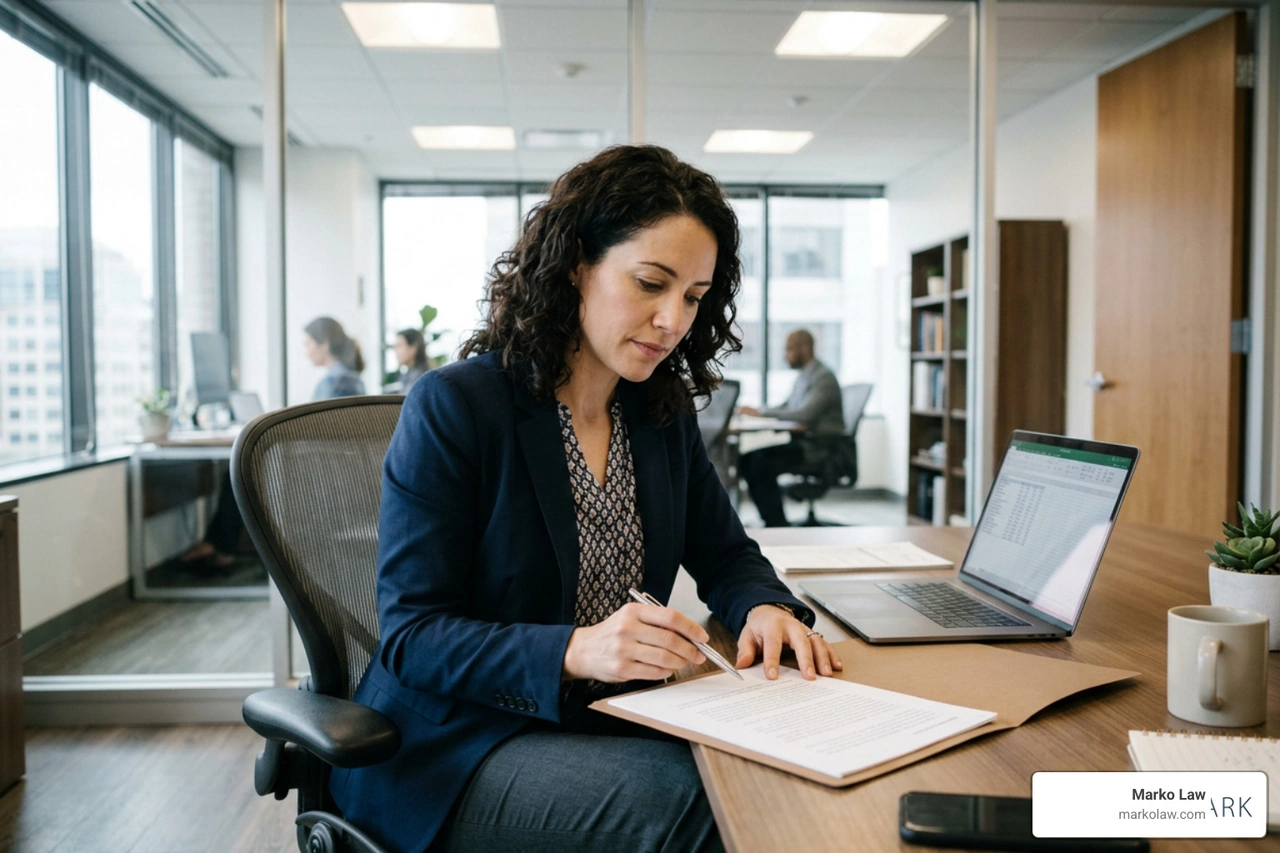 Employee documenting evidence of workplace discrimination Employee documenting evidence of workplace discrimination