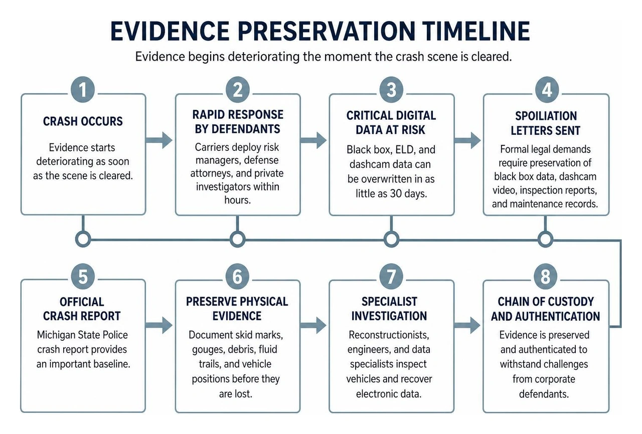 Evidence preservation timeline Evidence preservation timeline