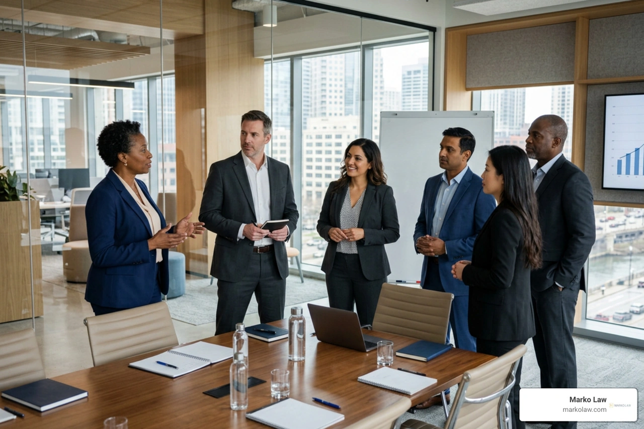 corporate executives and administrative managers in an office setting corporate executives and administrative managers in an office setting