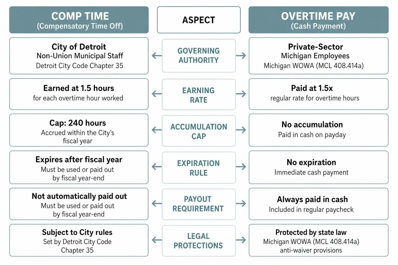 Comp time vs overtime pay rules comparison Comp time vs overtime pay rules comparison