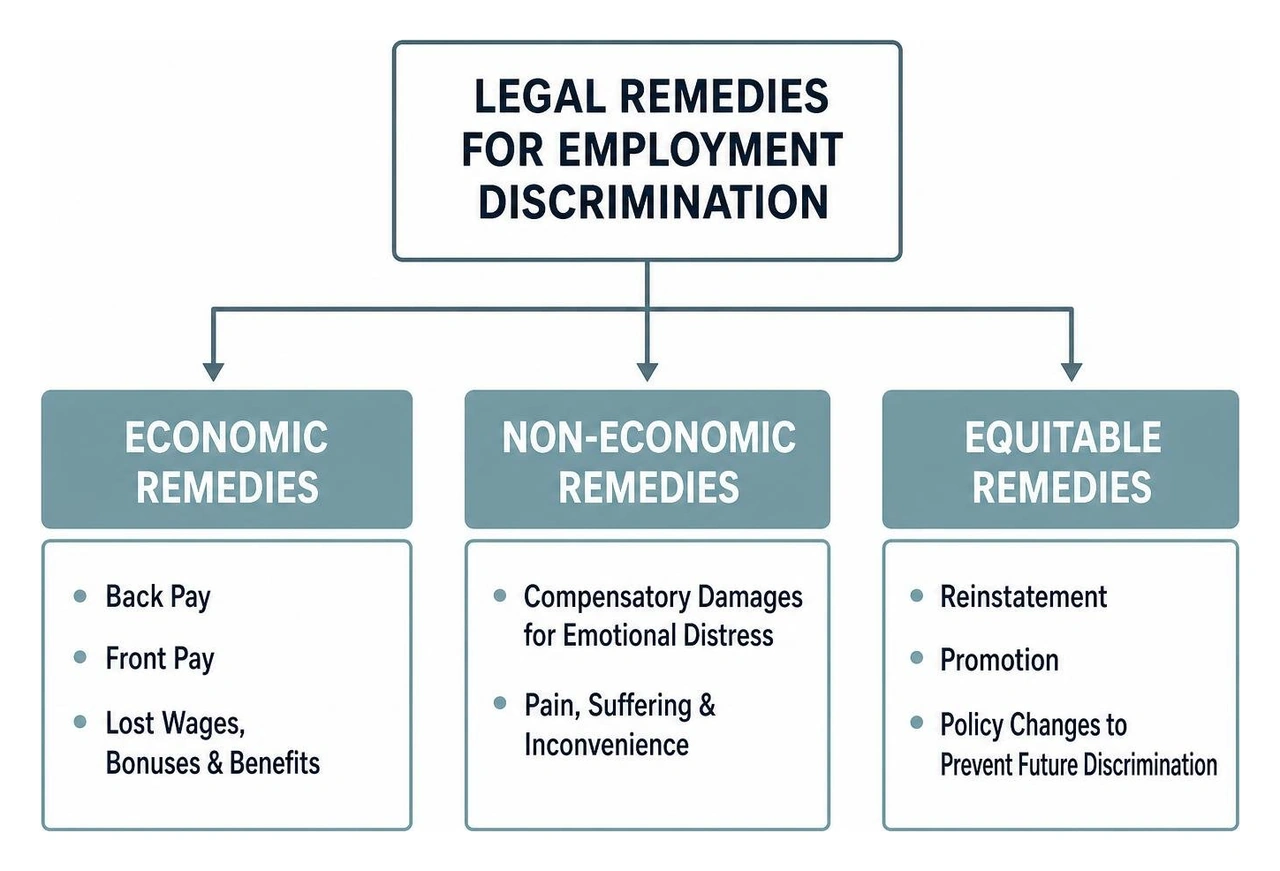 Flowchart of economic, non-economic, and equitable legal remedies