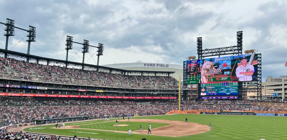 Athletics player sues Tigers over knee injury from exposed metal at Comerica Park