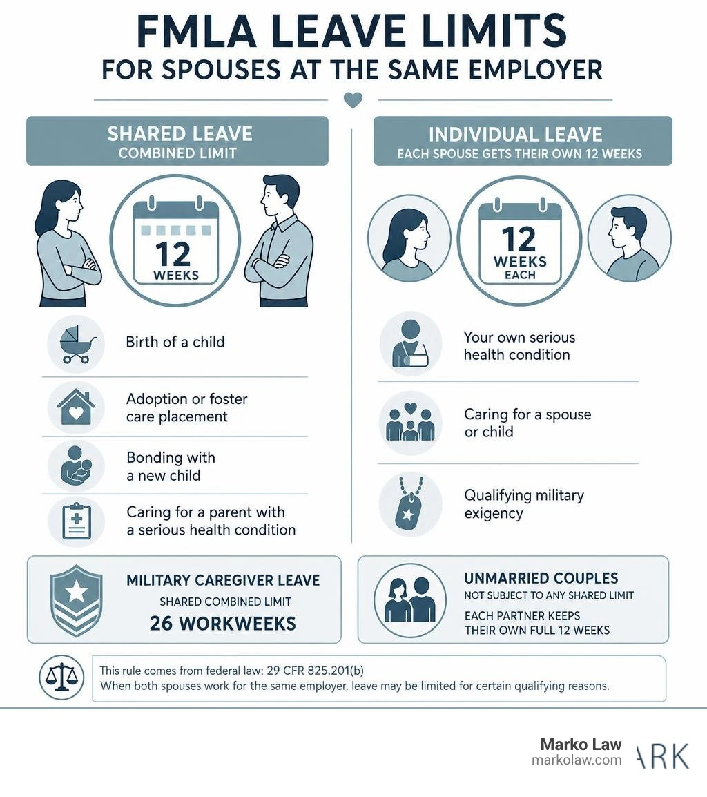 FMLA leave limits for spouses at the same employer infographic infographic FMLA leave limits for spouses at the same employer infographic infographic