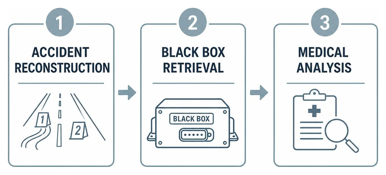 Wrongful death investigation steps: accident reconstruction, black box retrieval, and medical analysis Wrongful death investigation steps: accident reconstruction, black box retrieval, and medical analysis