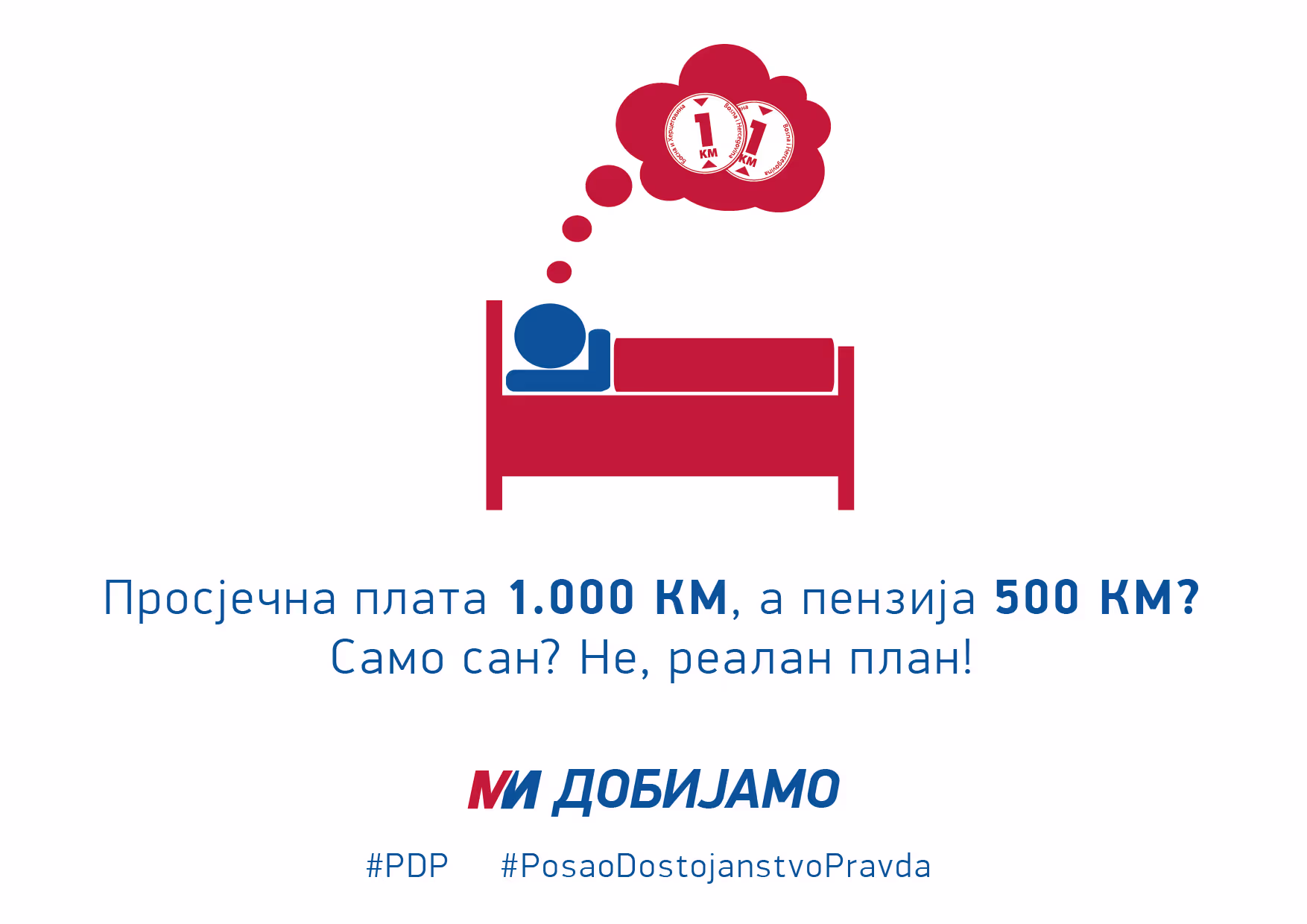 Просјечна плата 1.000 КМ, а пензија 500 КМ? Само сан? Не, реалан план!