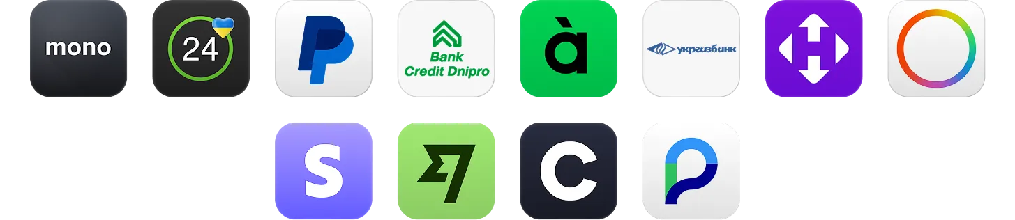 a group of logos in different colors