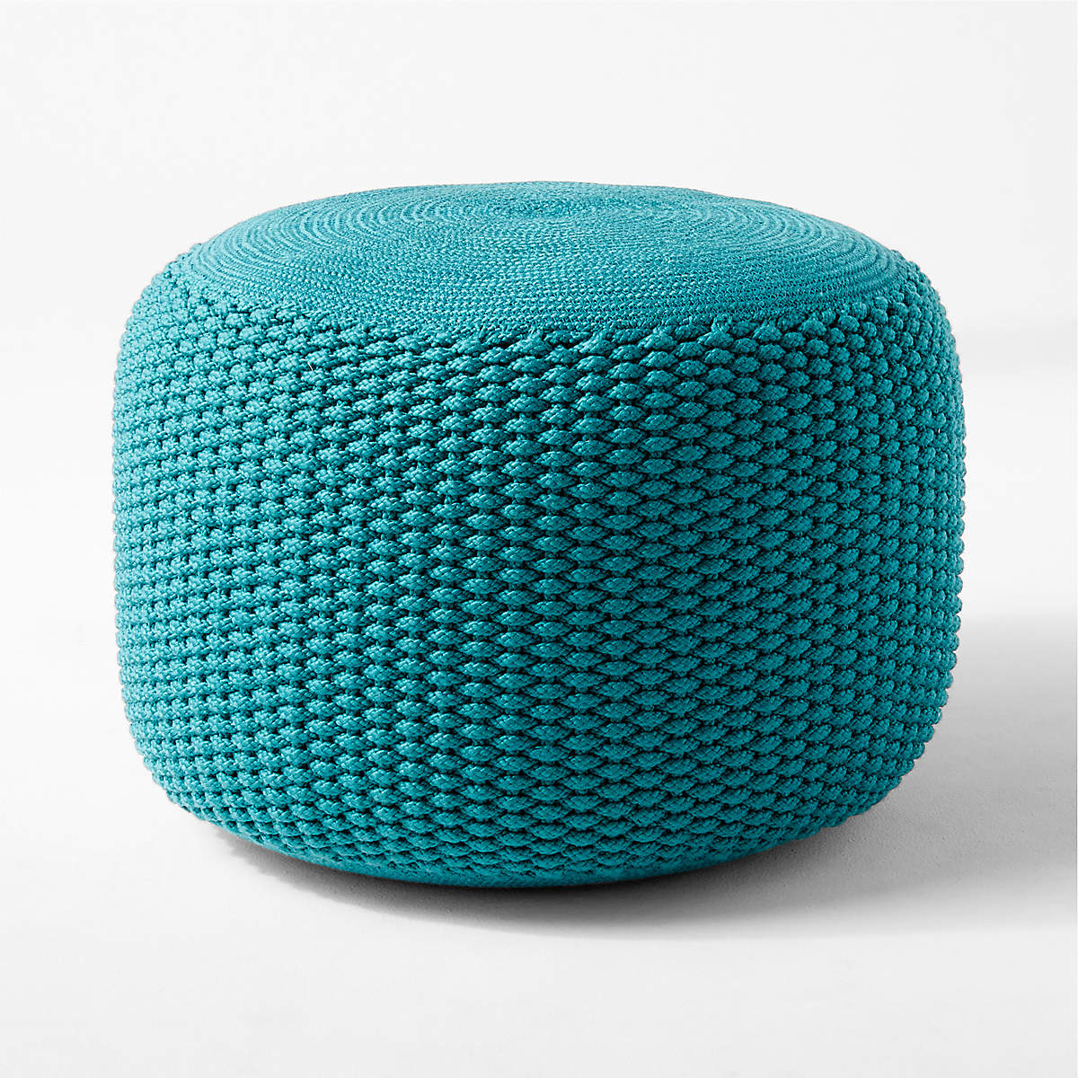 Criss Knit Pouf - Teal