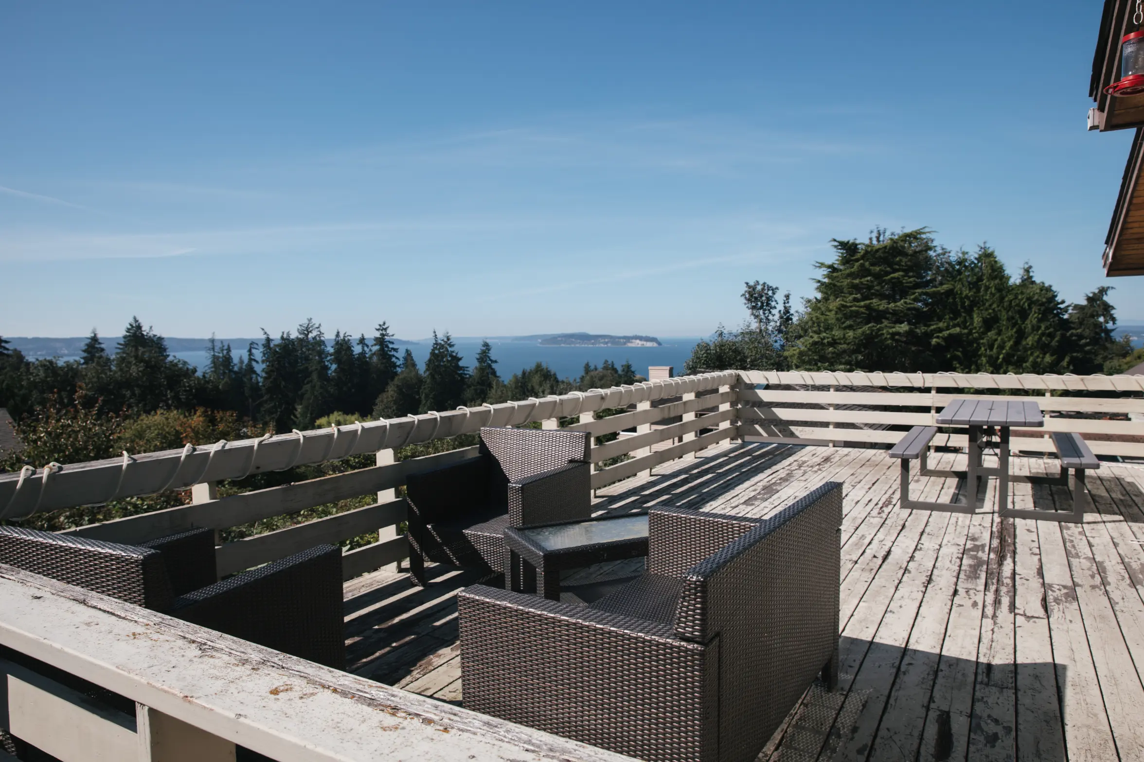 Deck area needing updates for comfort, safety, and appearance.