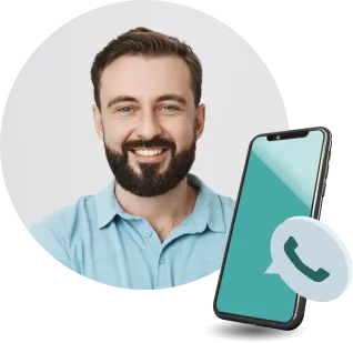 Man in blue shirt smiling