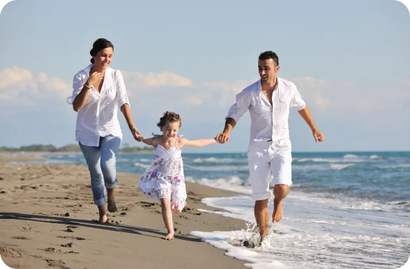 A family in a beach