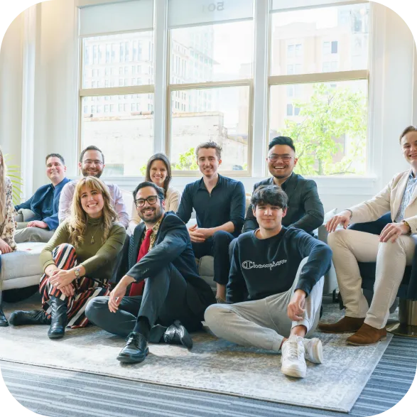 People sitting and smiling