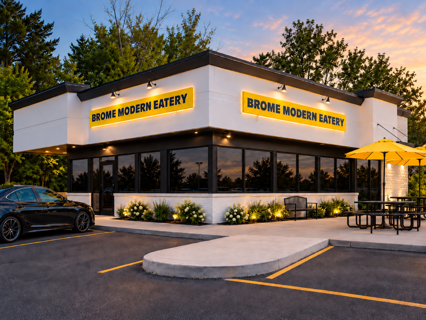 Brome Modern Eatery Novi building
