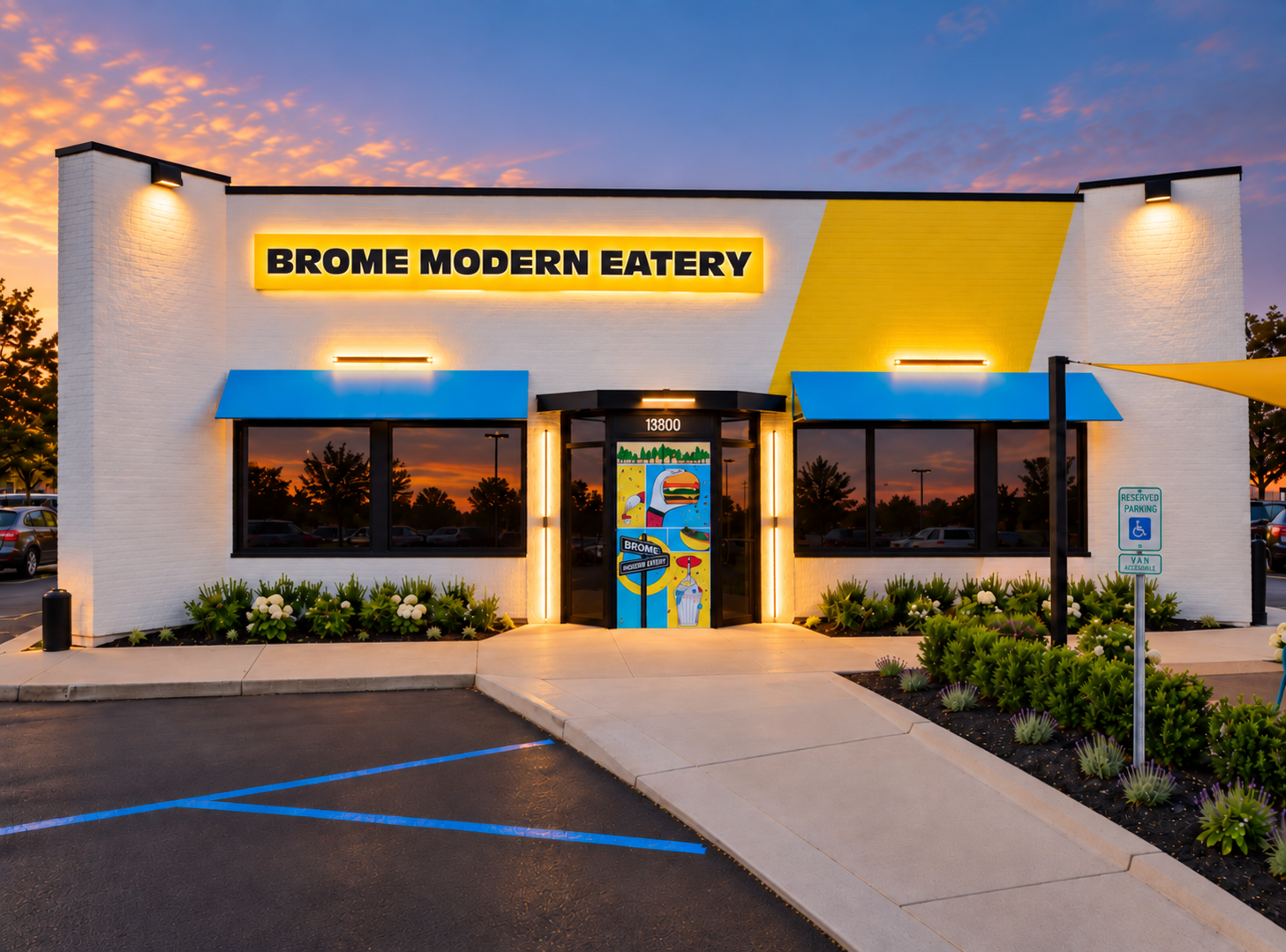 Brome Modern Eatery Sterling Heights storefront on Lakeside Circle