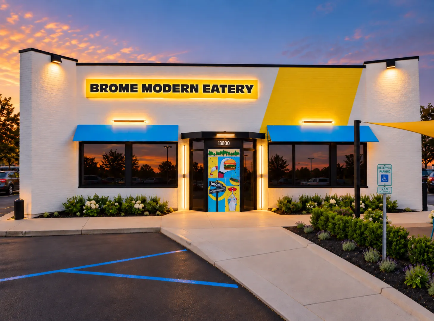Brome Modern Eatery Sterling Heights storefront on Lakeside Circle