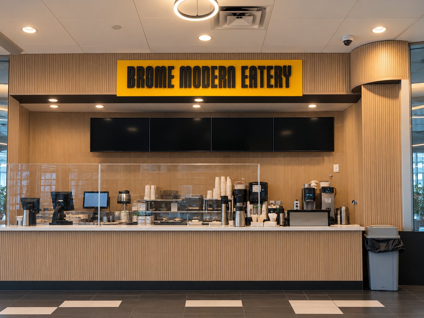 Brome Café Dearborn East order counter and menu boards