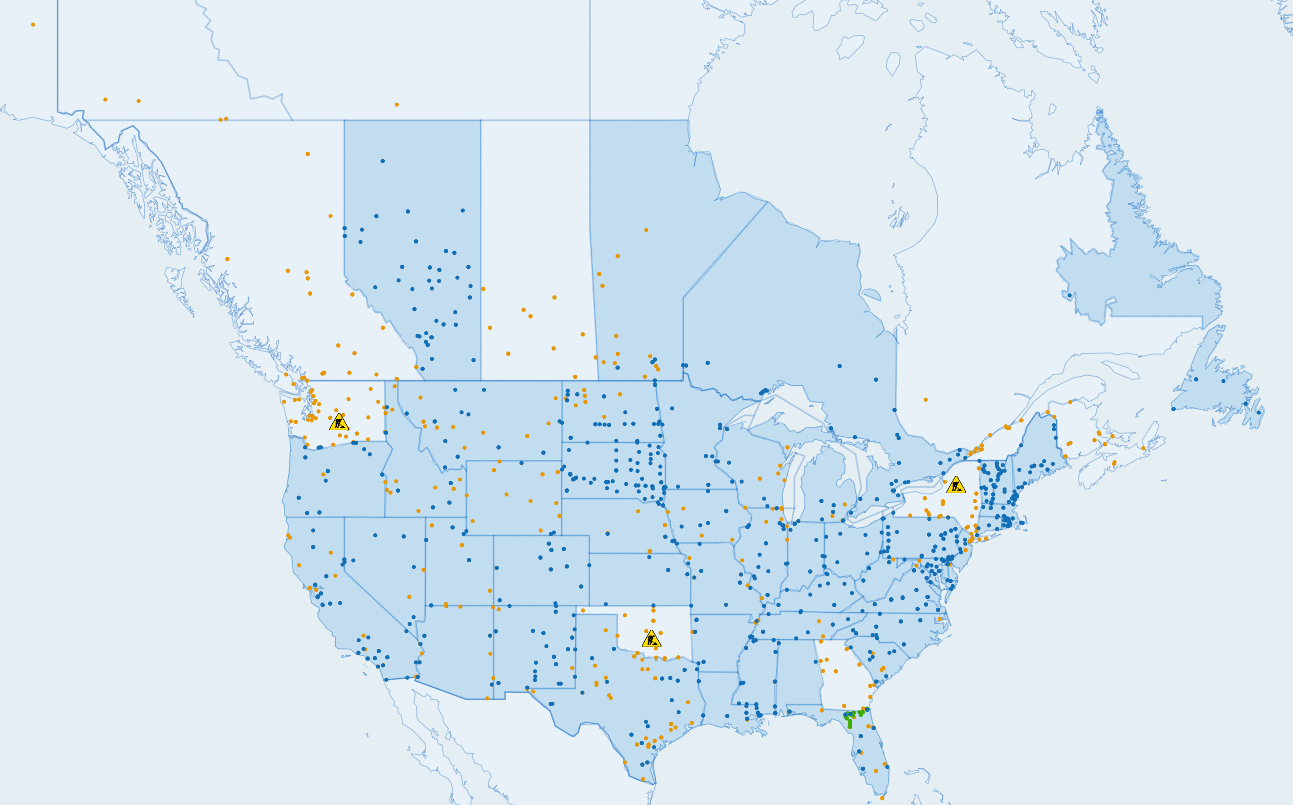 Bypass 900 Sites in 48 States/Provinces