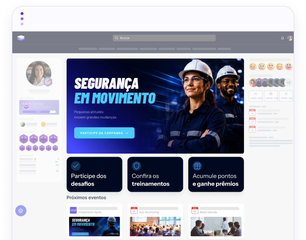 Prévia real do Figma: página personalizada da intranet