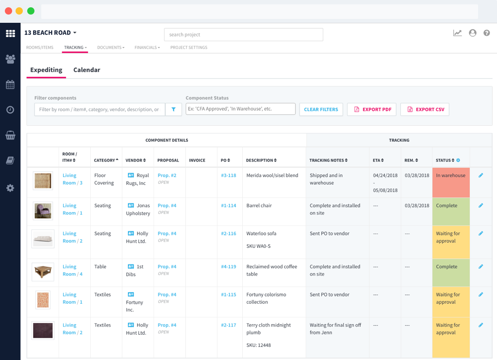 screenshot of fuigo expediting page
