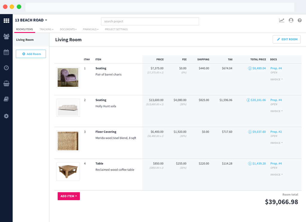 screenshot of fuigo rooms index